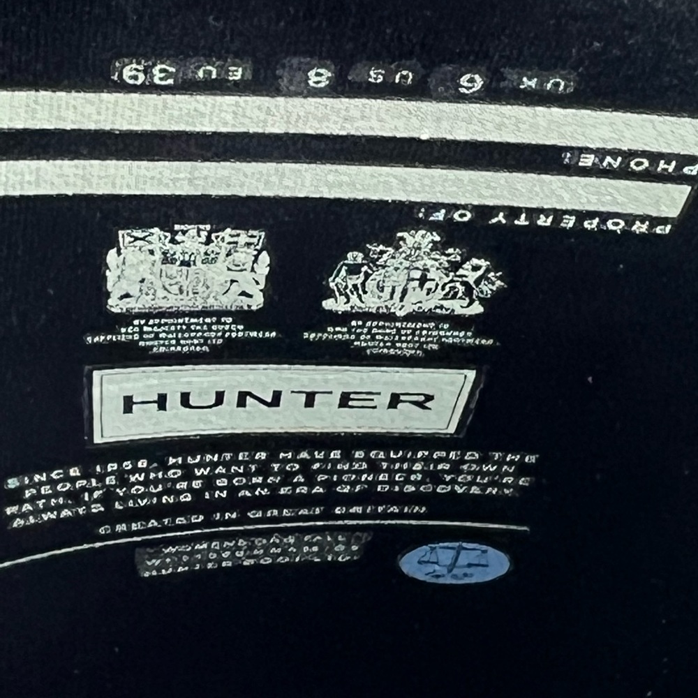 Hunter Black Original Tall Rain Boots 8 - Picture 10 of 14
